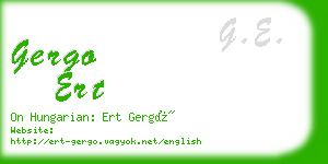 gergo ert business card